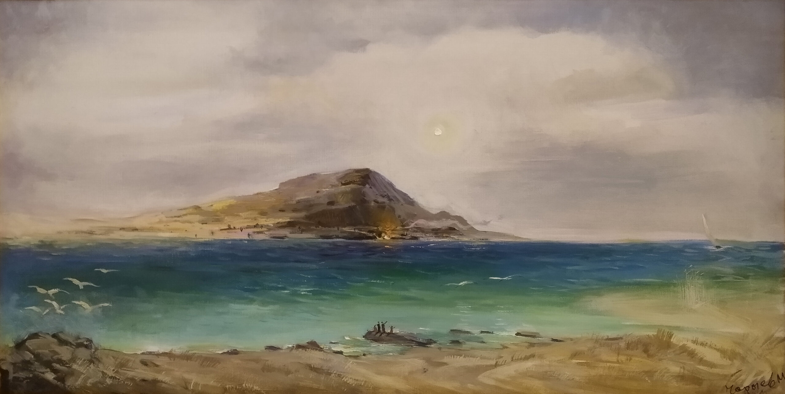 bekdaş. Костер на берегу 50х100